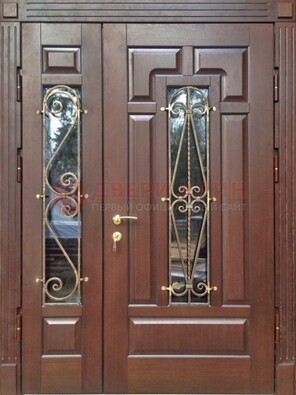 Стальная распашная дверь Винорит стекло и ковка ДСК-274 в Йошкар-Оле