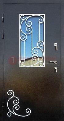 Входная дверь Порошок со стеклом и ковкой ДСК-278 в Йошкар-Оле
