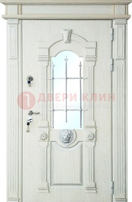 Герметичная входная дверь со стеклом и ковкой с украшением ДСК-64 в Йошкар-Оле