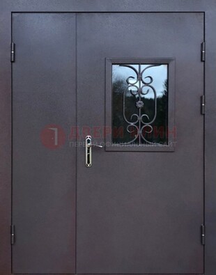 Тамбурная дверь Порошок со стеклом и ковкой ДТМ-48 в Йошкар-Оле