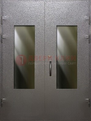 Серая тамбурная дверь со стеклянными вставками ДТМ-8 в Йошкар-Оле