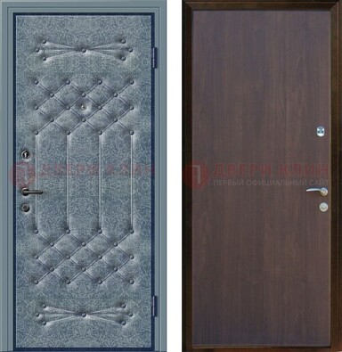 Серая металлическая дверь с винилискожей ДВ-35 в Йошкар-Оле