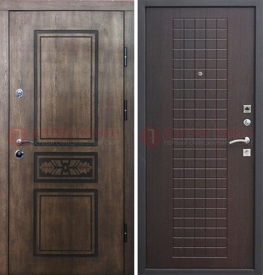 Входная резная дверь Итальянский орех с виноритом МДФ Махагон ДВТ-117 в Йошкар-Оле