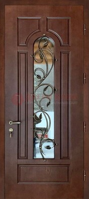 Железная дверь в цвете Итальянский орех с виноритом и МДФ Беленый дуб ДВТ-158 в Йошкар-Оле