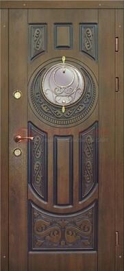 Одностворчатая входная дверь с виноритом и стеклом ДВТ-193 в Йошкар-Оле
