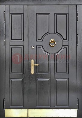 Черная металическая дверь с виноритом для дома ДВТ-241 в Йошкар-Оле