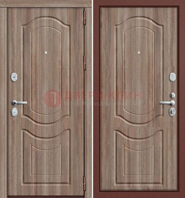 Коричневая металлическая дверь с виноритом ДВТ-26 в Ликино-Дулево
