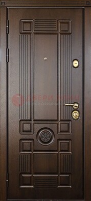 Темная железная дверь с виноритом и рисунком ДВТ-27 в Йошкар-Оле