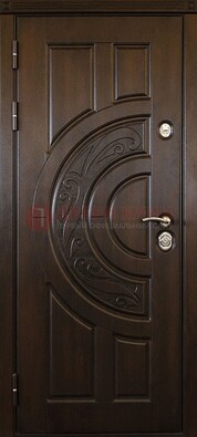 Темная стальная дверь с виноритом и рисунком ДВТ-28 в Йошкар-Оле