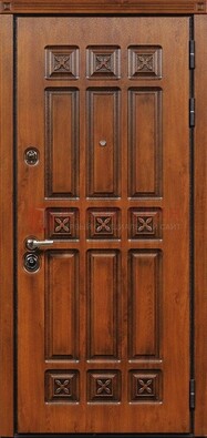 Коричневая стальная дверь с виноритом ДВТ-36 в Йошкар-Оле