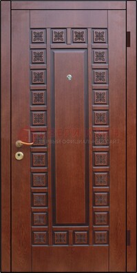 Коричневая стальная дверь с виноритом ДВТ-40 в Йошкар-Оле