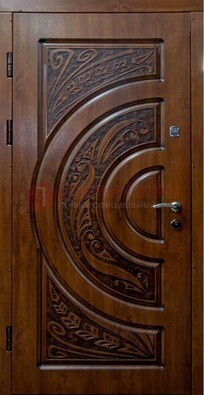 Коричневая металлическая дверь с виноритом ДВТ-42 в Йошкар-Оле