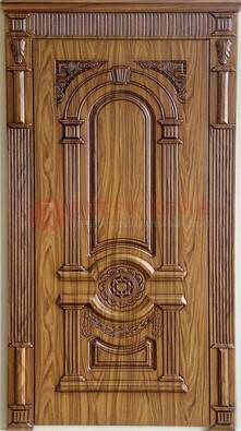 Коричневая металлическая дверь с виноритом ДВТ-61 в Йошкар-Оле