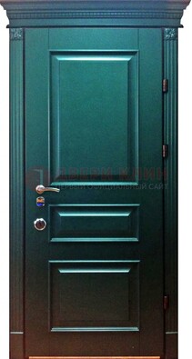 Зеленая входная филенчатая дверь с виноритом ДВТ-62 в Йошкар-Оле