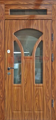 Коричневая классическая входная дверь с виноритом ДВТ-66 в Йошкар-Оле