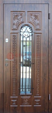 Входная стальная дверь с виноритом и светлой панелью внутри ДВТ-97 в Йошкар-Оле