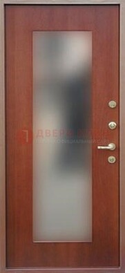 Коричневая железная дверь с зеркалом ДЗ-14 в Йошкар-Оле