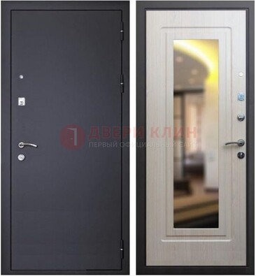 Черная металлическая дверь с зеркалом ДЗ-26 в Йошкар-Оле