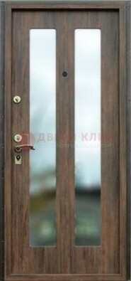 Коричневая железная дверь с зеркалом ДЗ-28 в Йошкар-Оле