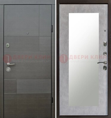 Темная входная дверь с МДФ панелью Венге и зеркалом внутри ДЗ-51 в Йошкар-Оле