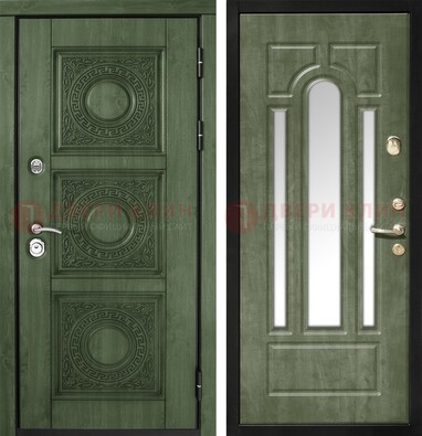 Темная дверь с виноритом и МДФ с зеркалом ДЗ-68 в Йошкар-Оле