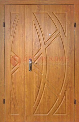 Полуторная металлическая дверь с МДФ золотой дуб ПЛ-17 в Йошкар-Оле